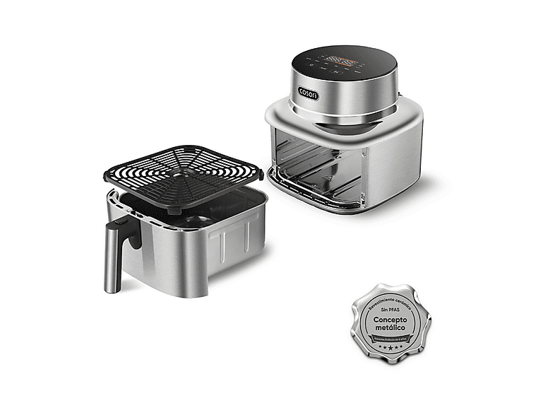 Freidora de aire - Cosori Iconic Single Chef Edition, 6.2L, 1725 W, 6 Funciones, Acero inoxidable