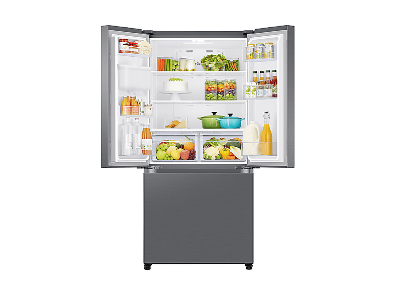 Frigorífico americano - Samsung RF50C530ES9/EF, Twin Cooling Plus, No Frost, 177.6 cm, 495 l, Dispensador agua y hielo, Inox