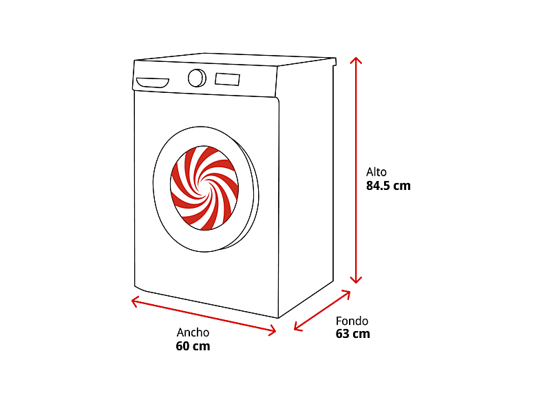 Lavadora carga frontal - Whirlpool WAM 27WB SPT, 12 kg, 1400 rpm, 15 Programas, Inverter, Tecnología 6th Sense, Rapid 28', Blanco