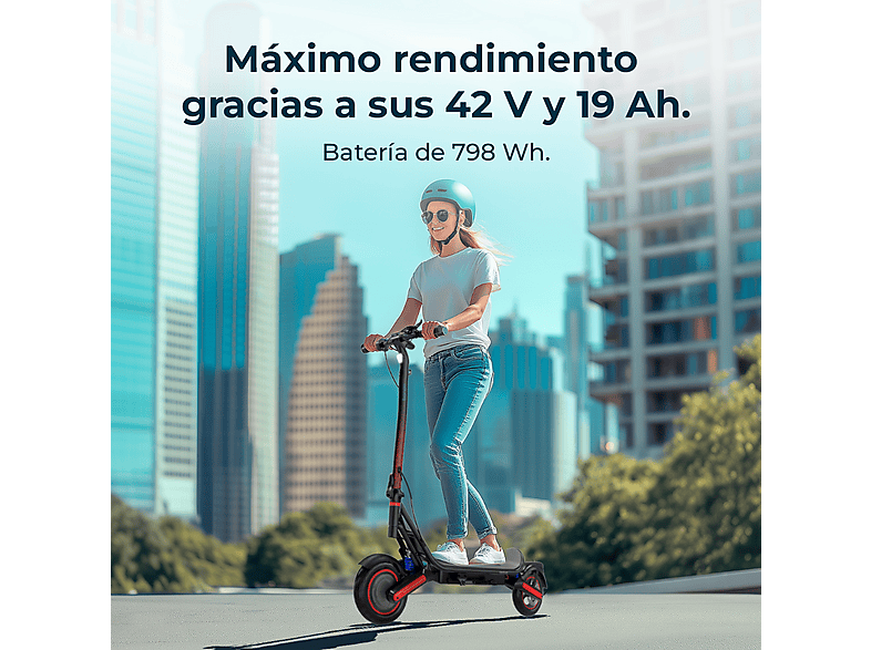 Patinete eléctrico - Cecotec Bongo D40 XL Suspension Connected, Potencia máxima 800 W, 10.000 mAh, Doble suspensión, Negro