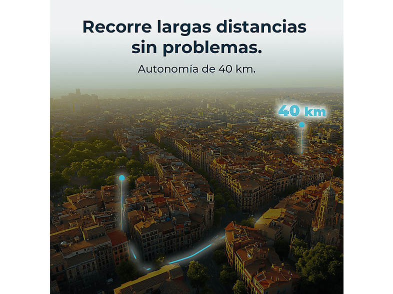 Patinete eléctrico - Cecotec Bongo D40 XL Suspension Connected, Potencia máxima 800 W, 10.000 mAh, Doble suspensión, Negro