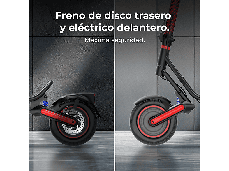 Patinete eléctrico - Cecotec Bongo D40 XL Suspension Connected, Potencia máxima 800 W, 10.000 mAh, Doble suspensión, Negro