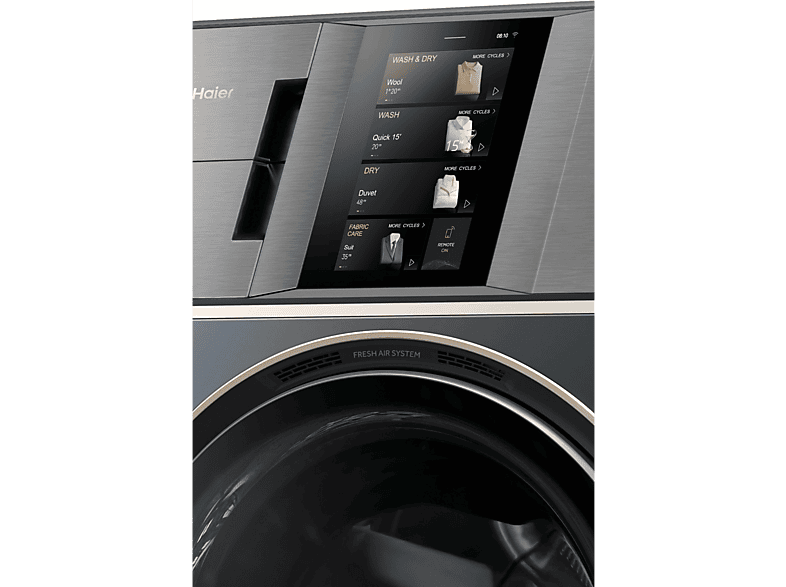 Lavadora secadora - Haier Couture Care Collection 11 HWD180BD12LGNU-S, 18 kg + 11 kg, 14 programas, Motor Direct Motion, Wi-Fi, Azul