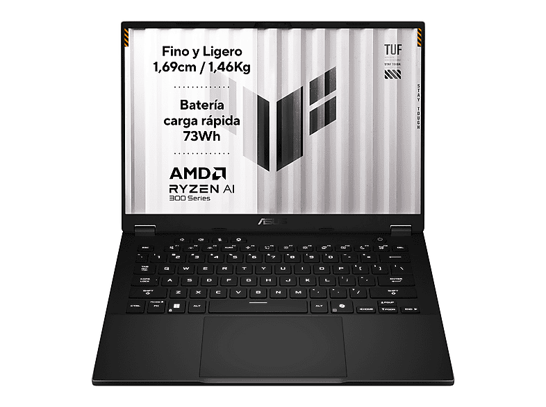 Portátil gaming - ASUS TUF Gaming A14 FA401EA-RG013 Copilot+ PC, 14" WQXGA, AMD Ryzen™ Al Max+ 392 50 TOPS, 64GB RAM, 1 TB SSD, Radeon™ 8060S, SSO
