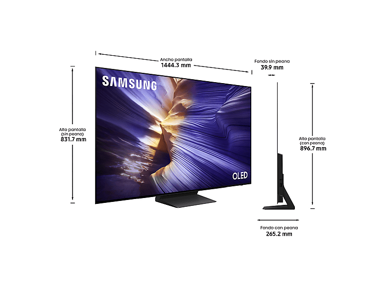 TV OLED 65" - Samsung TQ65S93FATXXC, UHD 4K, NQ4 AI Gen3, Smart TV, DVB-T2 (H.265), Full AI, Negro grafito