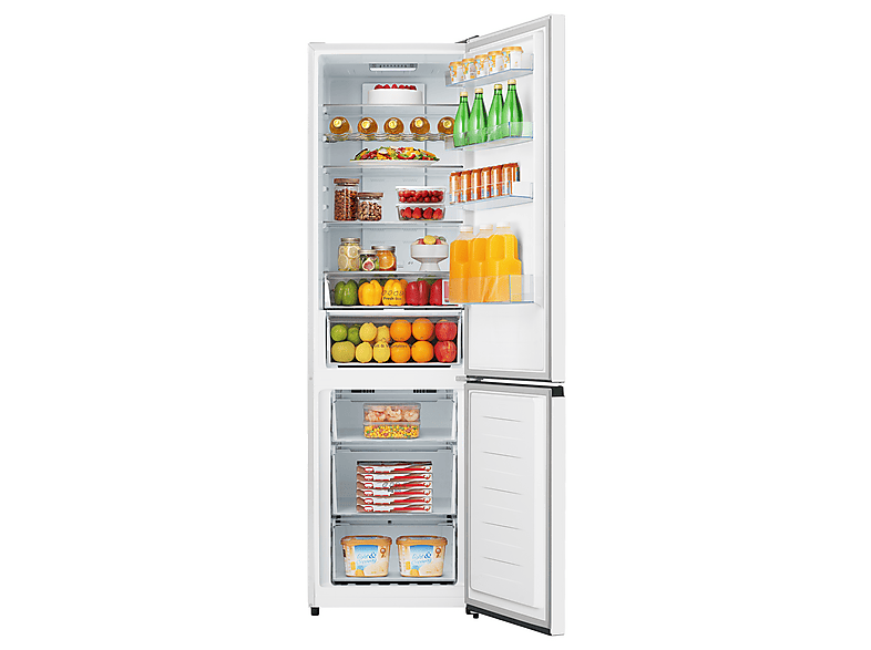 Frigorífico combi - Hisense RB435N4BWE, Total No Frost, 200.4 cm, 336 l, Multi Air Flow, Apertura de Puerta 90º, Blanco