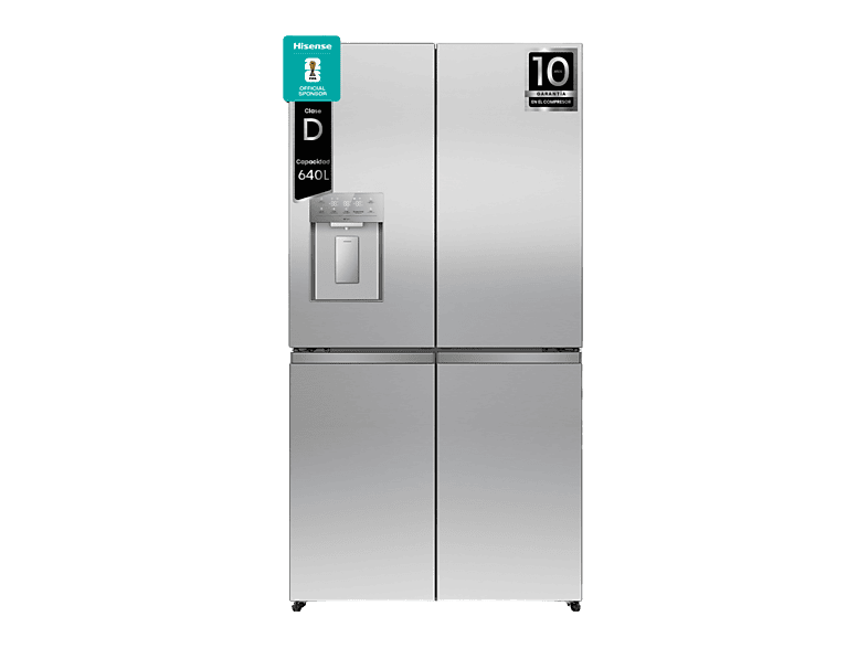 Frigorífico americano - Hisense RQ640P5SSD, Total No Frost, 179 cm, 640 l, Wi Fi, Tecnología UV, Inox