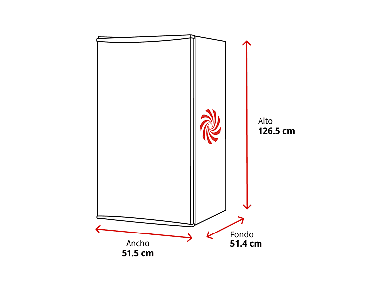 Frigorífico una puerta - Hisense RR220D4BWE, Cíclico, 126.5 cm, 165 L, Balconera XXL, Cajón frutas y verduras, Blanco