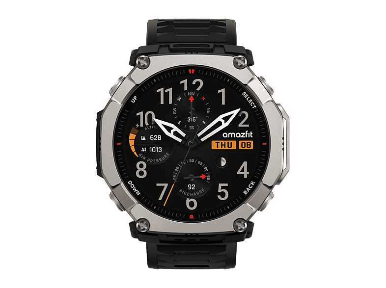 Smartwatch - Amazfit T-REX ULTRA 2, Correa 145 - 215mm, Resistente al Agua 10ATM, Pantalla 1.5" AMOLED, GPS, +180 Modos Deportivos, Negro