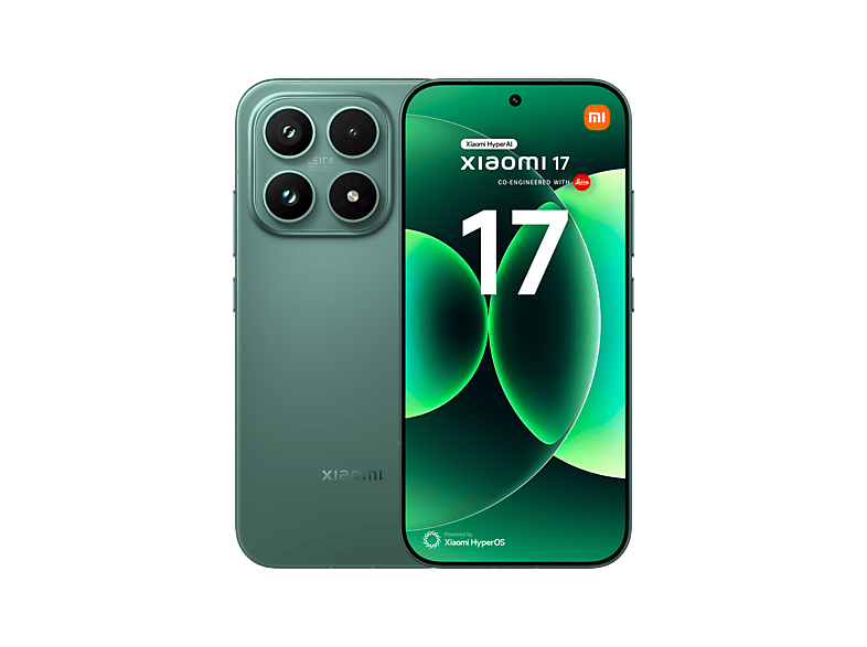 Móvil - Xiaomi 17, Verde, 512GB, 12GB RAM, 6.3" CrystalRes OLED display, Snapdragon® 8 Elite Gen 5 Mobile Platform, 6000 mAh