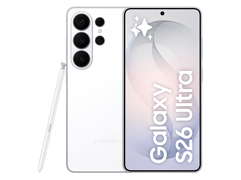Móvil - Samsung Galaxy S26 Ultra, Blanco, 512 GB, 12 GB RAM, 6.9" QHD+, Qualcomm Snapdragon 8 Elite Gen 5, 5000 mAh, Android 16