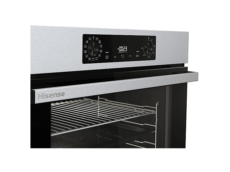 Horno - Hisense BI64223EPX, Multifunción, Pirolítico, 78 l, 59.5 cm, Modo Air Fry, Cocción Simultanea, Negro