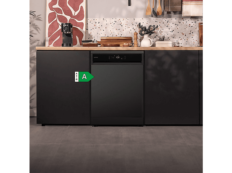 Lavavajillas - Cecotec Bolero Aguazero 6800 Dark, 14 cubiertos, Clase A, Inverter Plus Duo, 8 programas, SteamMax, BlueWater, O2 Dry, Negro