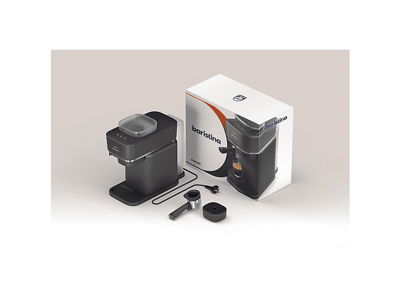 Cafetera express - Philips Baristina BAR300/60, Molinillo cerámico, 16 bares, Café en grano, 4 programas, 1550 W, 1,2L, 30s, IA, 72 dB, 3 años, Negro