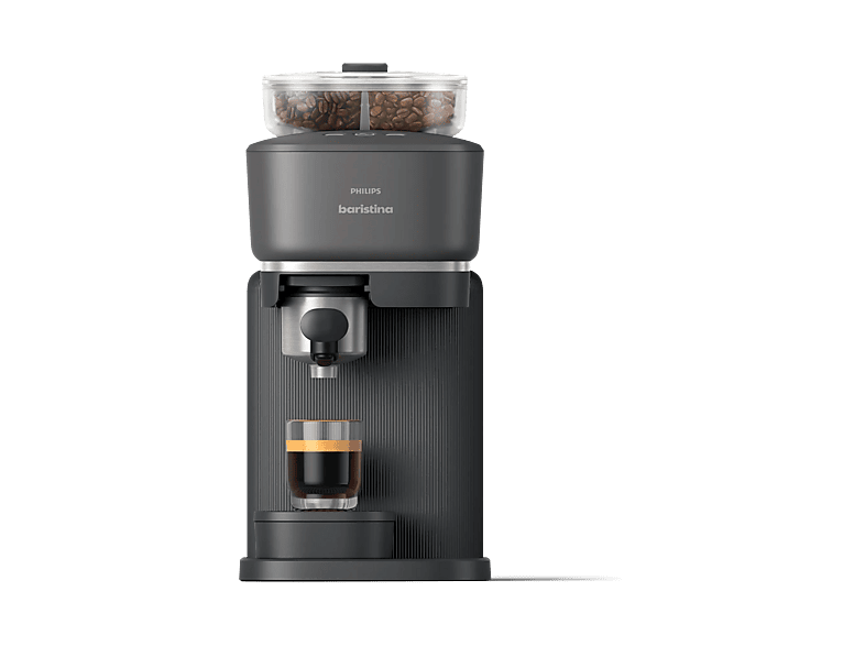Cafetera express - Philips Baristina Variety BAR320/60, 16 Bar, 2 Compartimentos Grano, Molinillo Cerámico, Espresso y Lungo, 1,2 L, 3 Años Garantía
