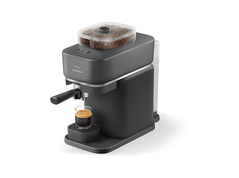Cafetera express - Philips Baristina Variety BAR320/60, 16 Bar, 2 Compartimentos Grano, Molinillo Cerámico, Espresso y Lungo, 1,2 L, 3 Años Garantía