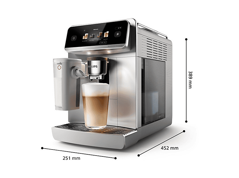 Cafetera superautomática - Philips Café Aromis EP8757/20, 15 Bar, 54 Bebidas, LatteGo Pro, SilentBrew, AquaClean, 1,9 L, 8 Perfiles, 3 Años Garantía