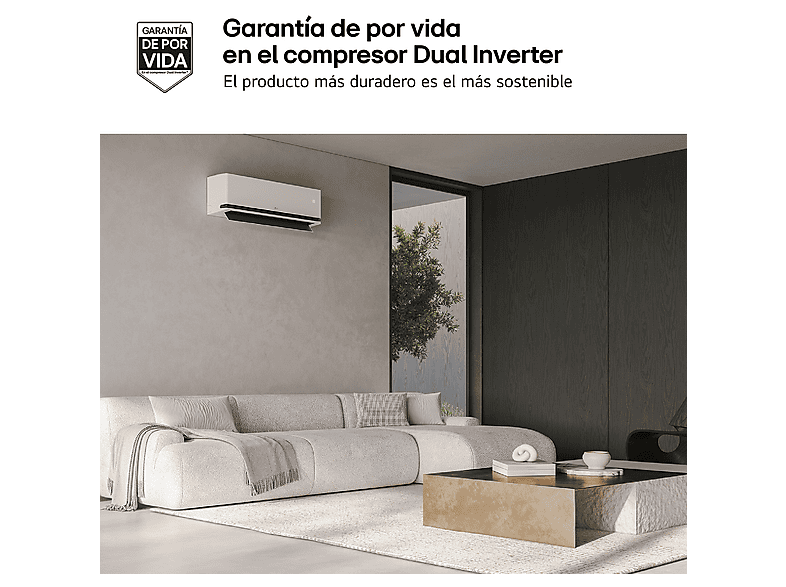 Aire acondicionado Split 1 x 1 - LG MAGNA09SX.SET, 2150 fg/h, Freeze Cleaning, Wi-Fi, Blanco