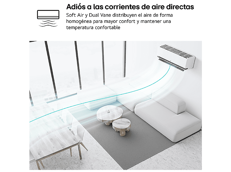 Aire acondicionado Split 1 x 1 - LG MAGNA09SX.SET, 2150 fg/h, Freeze Cleaning, Wi-Fi, Blanco