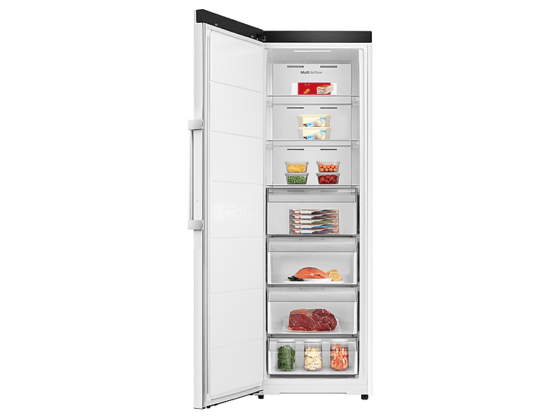 Congelador vertical - Hisense FT3K310SEWE1, 312 l, 185.6 cm, Kitchen Fit, Wi Fi, Blanco