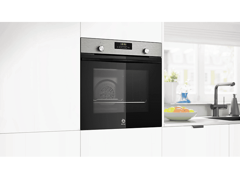 Horno - Balay 3HB4151X3, Multifunción, Hidrolítica, Freidora aire 3D, 71 l, 59.4 cm, Negro, acero inoxidable