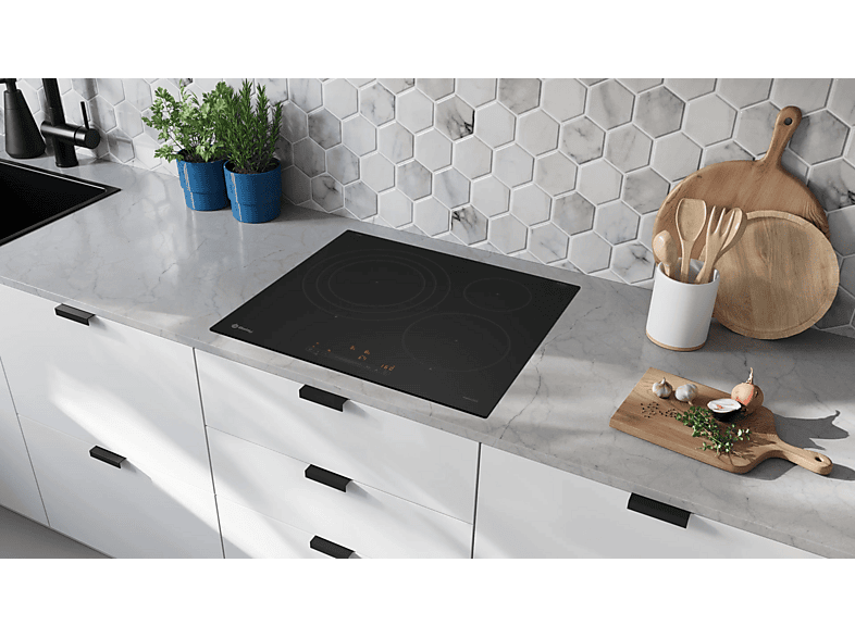 Placa inducción - Balay 3EB967MH, 3 zonas, 32 cm zona grande, 59.2 cm, Acabado negro mate