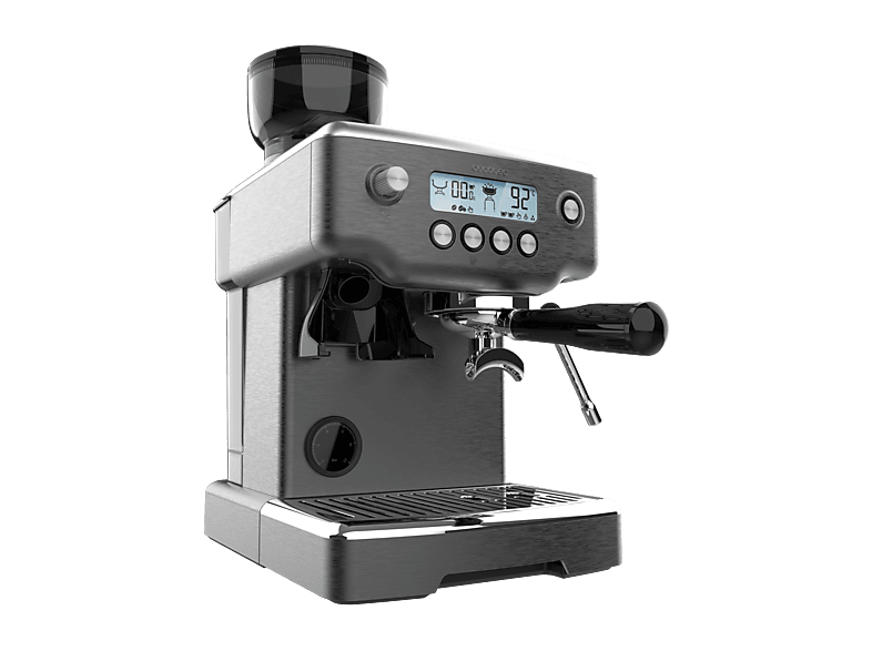 Cafetera express - Cecotec Power Espresso 20 Barista Steel & Grind, 20 Bares, Molinillo integrado, Vaporizador, Doble Thermoblock, 2200 W, Plata