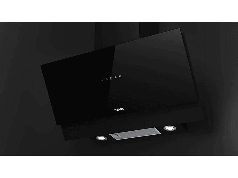 Campana decorativa - Teka DVM 97370 TOS BK, 4 Velocidades, 650 m³/h, 89.6 cm, Extracción perimetral, Negro