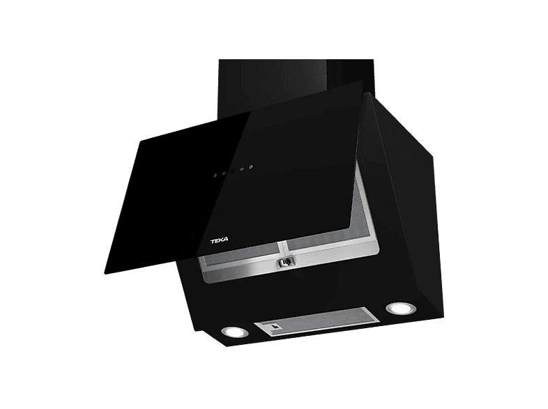 Campana decorativa - Teka DVM 67370 TOS BK, 3 Velocidades + intensiva, 650 m³/h, 60 cm, Extracción perimetral, Negro