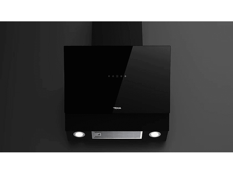 Campana decorativa - Teka DVM 67370 TOS BK, 3 Velocidades + intensiva, 650 m³/h, 60 cm, Extracción perimetral, Negro