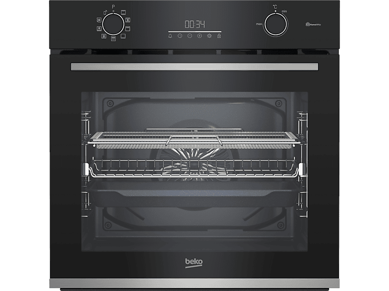 Horno - Beko BBIMA13302BMPEC, Multifunción, Pirolítico, 72 l, 59.4 cm, AeroPerfect™, Función AirFry, Negro