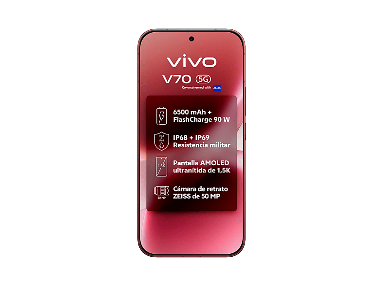 Móvil - Vivo V70, Sandalwood Brown, 512GB, 8GB RAM, 6.59" AMOLED, Snapdragon® 7 Gen 4, 6500 mAh