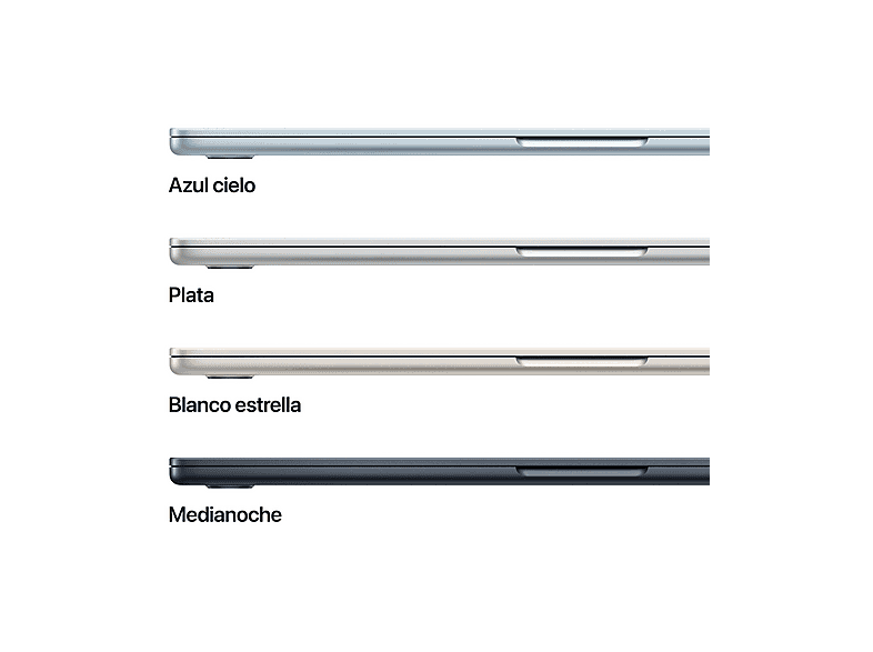 Portátil - Apple MacBook Air (2026) 13.6" Retina, Chip M5 Apple, CPU de 10 núcleos, GPU de 8 núcleos, 16GB RAM, 512GB SSD, Blanco estrella
