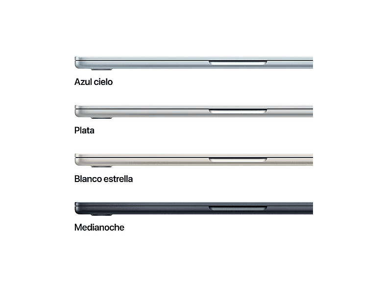 Portátil - Apple MacBook Air (2026) 13.6" Retina, Chip M5 Apple, CPU de 10 núcleos, GPU de 8 núcleos, 16GB RAM, 512GB SSD, Medianoche, Sin cargador