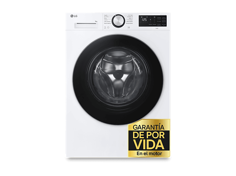 Lavadora carga frontal - LG F4X5009TLC, 9 kg, 1400 rpm, 12 programas, TurboWash 360º, Clase A-40%, Blanco