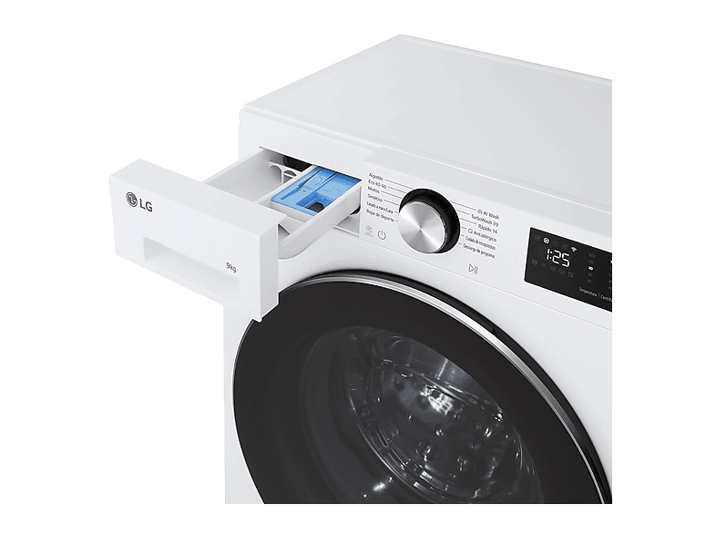 Lavadora carga frontal - LG F4X5009TLC, 9 kg, 1400 rpm, 12 programas, TurboWash 360º, Clase A-40%, Blanco