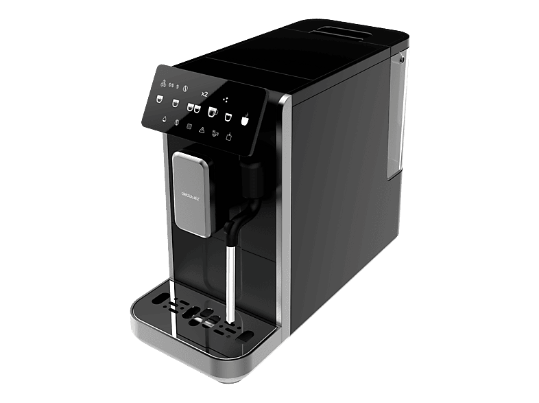 Cafetera superautomática - Cecotec Cremmaet Lungo Steam, Vaporizador, 5 bebidas, Pantalla táctil, 19 bares, Thermoblock, Molinillo integrado, Negro