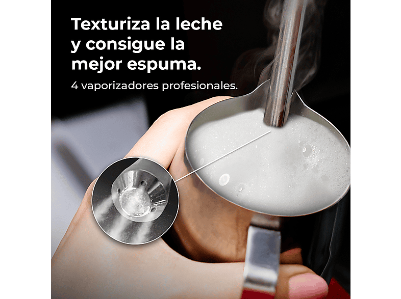 Cafetera express - Cecotec Baristeo Brava, 3150 W, 15 bares, Caldera doble, Portafiltro 58 mm, Pre-infusión, Manómetro, Depósito 2,5 L, Plateado