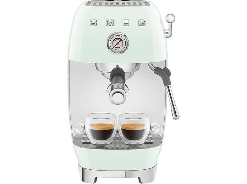 Cafetera espresso - Smeg ECF03PGEU, 15 bar, 1650 W, Verde pastel