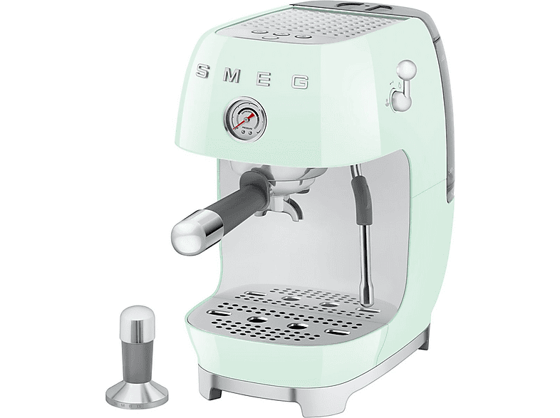 Cafetera espresso - Smeg ECF03PGEU, 15 bar, 1650 W, Verde pastel