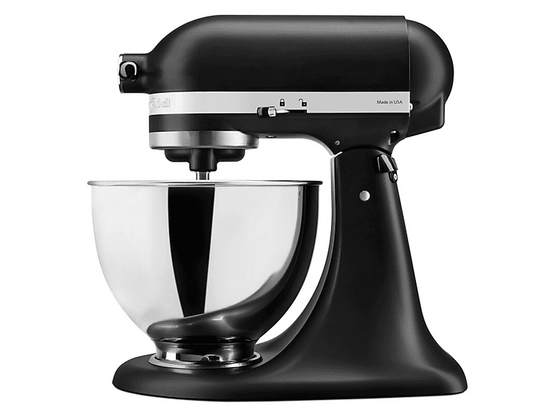Robot amasador - KitchenAid 5KSM95PSEBM, 250 W, 4.3 l, 58-220 RPM, Cabezal Inclinable, Negro Mate
