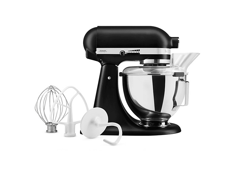 Robot amasador - KitchenAid 5KSM95PSEBM, 250 W, 4.3 l, 58-220 RPM, Cabezal Inclinable, Negro Mate