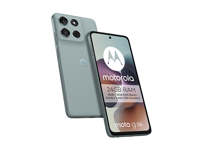 Móvil - Motorola G56, Gris, 256 GB, 8 GB RAM, 6.72" Full HD+, MediaTek Dimensity 7060, 5200 mAh, Incluye Watch Fit