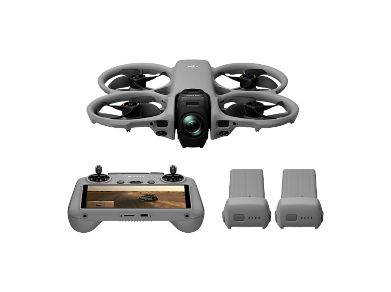 Dron - DJI Avata 360 Fly More Combo (RC 2), 64 MP, 23min Autonomía, Visión 360°, Vídeo HDR en 8K/60 fps, Detección Obstáculos Omnidireccional, Gris
