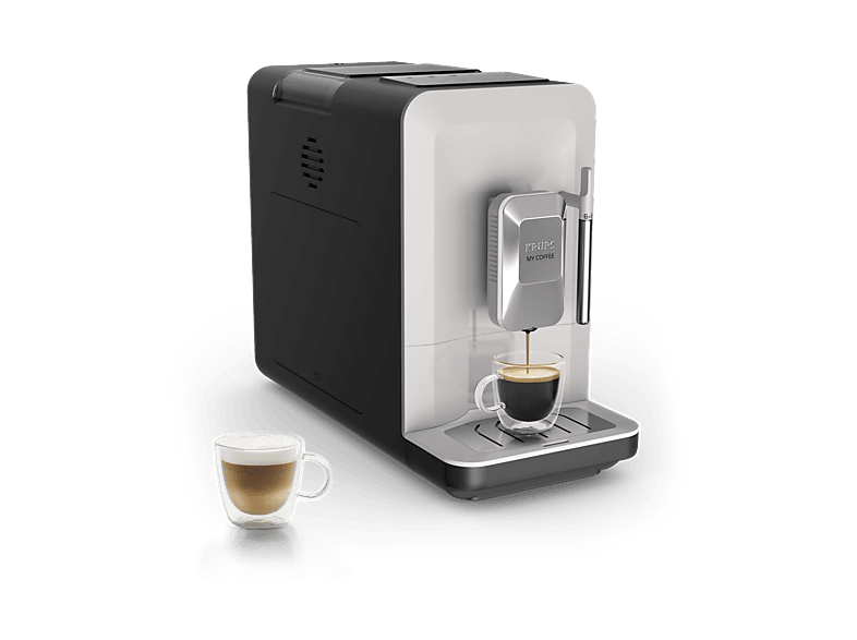 Cafetera superautomática - Krups My Coffee EA201B, 3 recetas de café, Táctil, Molinillo, Bandeja de goteo extraíble, Compacta, 15 bares, Gris