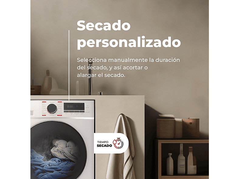 Secadora bomba de calor - Evvo S10X D, 10 kg, 16 programas, Inoxidable