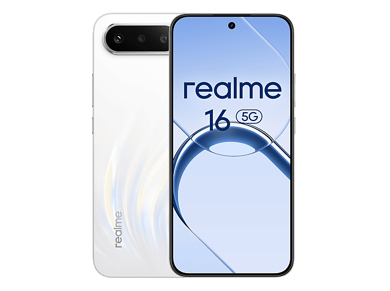 Móvil - Realme 16, Blanco, 256GB, 8GB RAM, 6.57" FHD FOLED, D6400 Turbo, 6550mAh