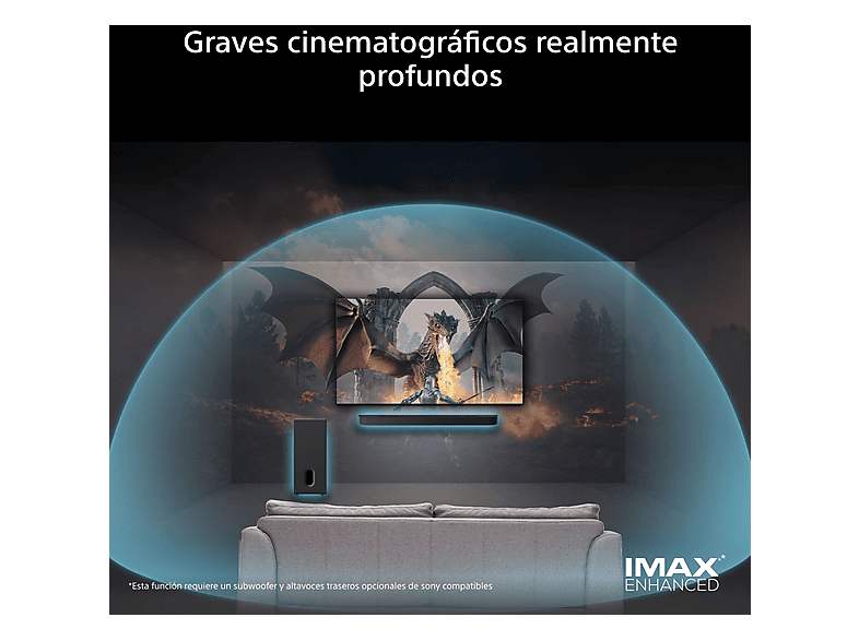 Subwoofer - Sony BRAVIA Theatre Sub 8, 300 W, Inálambrico, Graves profundos, Fácil configuración/control, Compacto, Diseño de 2 posiciones, SW8, Negro