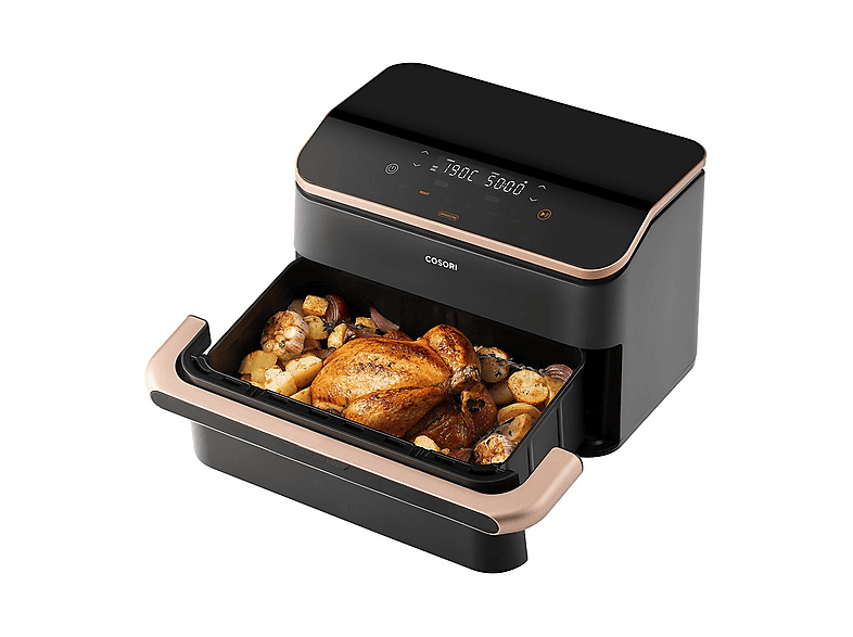 Freidora de aire - Cosori Dual Blaze Twinfry, 10 l, 2800 W, Doble cesta, Hasta 240 °C, Gris