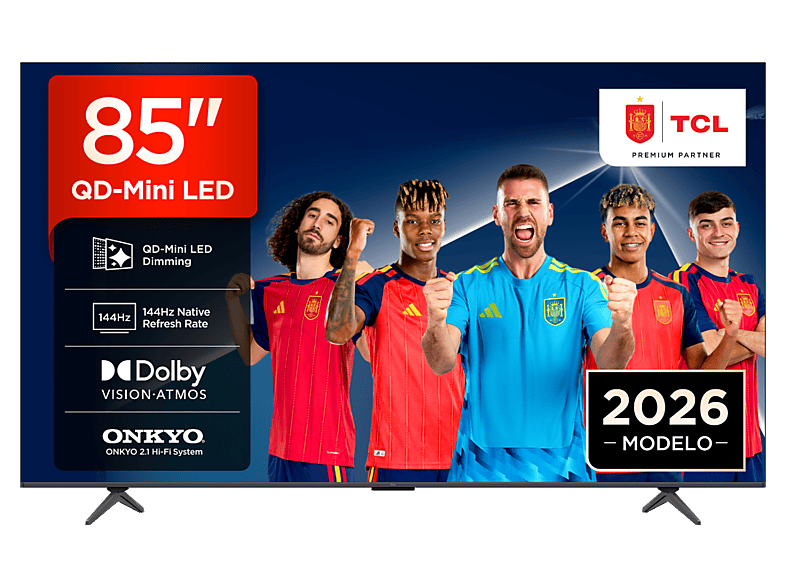 TV QD-Mini LED 85" - TCL 85P8L, UHD 4K, TCL AiPQ Pro Processor, Smart TV, DVB-T2, Negro